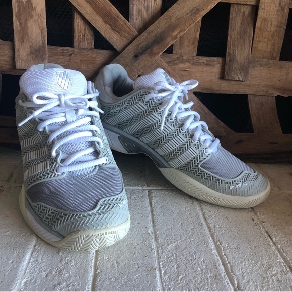 K-Swiss hyper court express grey and white women's sneakers 11 shoes - Picture 2 of 10